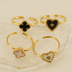 Heart-shaped Stainless Steel Ring Female Niche