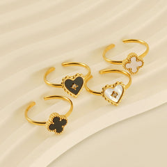 Heart-shaped Stainless Steel Ring Female Niche