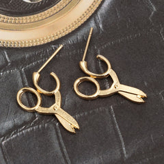 Small Scissors Shaped Earring Alloy Earring