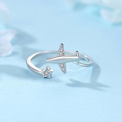 Sterling silver airplane ring