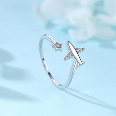 Sterling silver airplane ring
