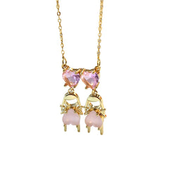 Simple Love Boy Girl Zircon Necklace Valentine's Day