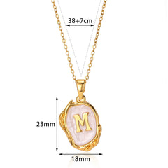 Simple 26 Letters Drop Oil Three-dimensional Necklace