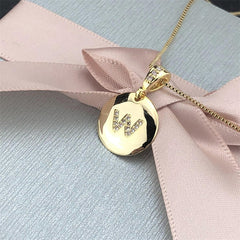 Letter Necklace Glossy Diamond 26 English Letter Necklace