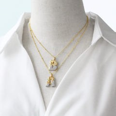 Two-tone 26 English Letters Pendant Necklace Gold-plated Collarbone Necklace