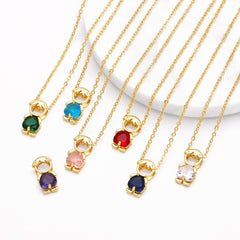 Boy Pendant Necklace Color Zircon Heart-shaped