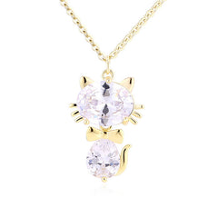 Zircon Necklace Cute Cady Kitten Girl Pendant