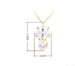 Zircon Necklace Cute Cady Kitten Girl Pendant