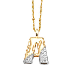 Two-tone 26 English Letters Pendant Necklace Gold-plated Collarbone Necklace