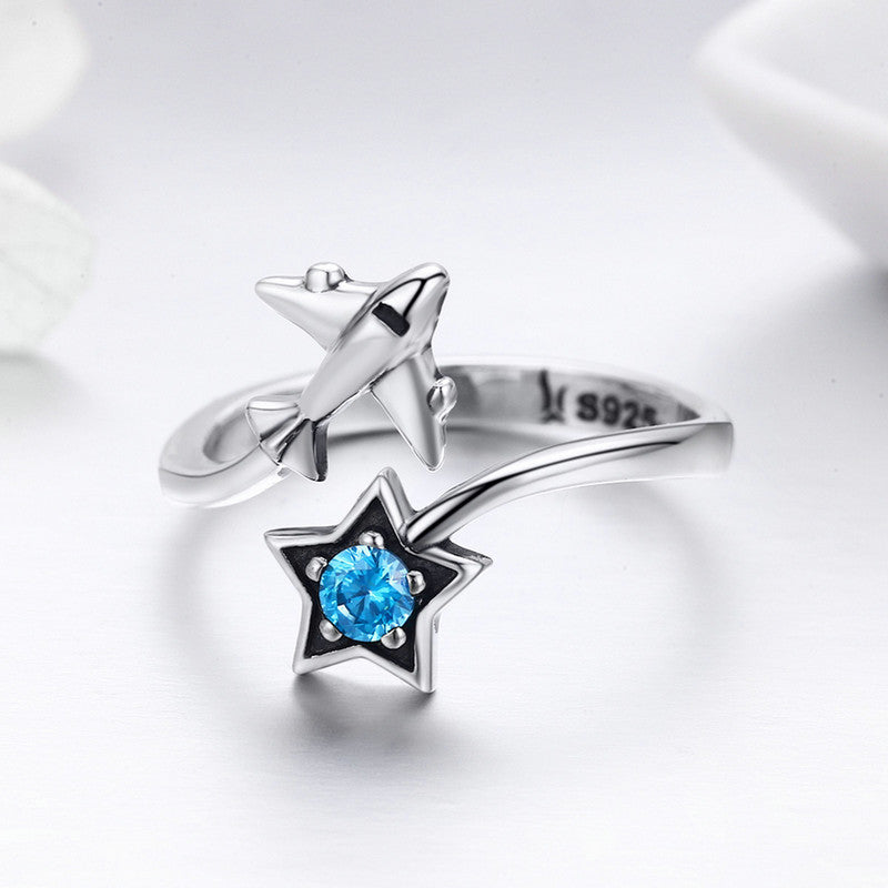 Korean Style Sterling Silver Airplane Ring