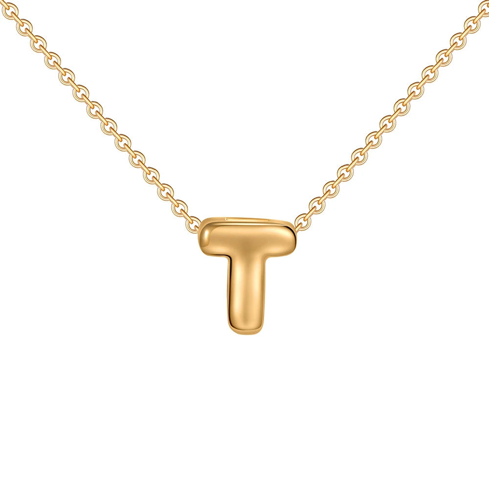 Fashion 26 Bubble Letter Necklace Gold Necklace