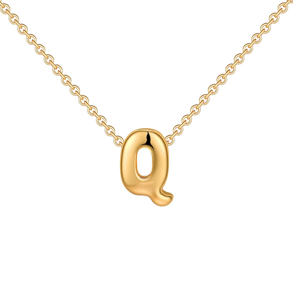 Fashion 26 Bubble Letter Necklace Gold Necklace