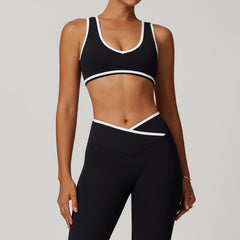 Contrast Color Wide Shoulder Strap Sports Underwear Shockproof