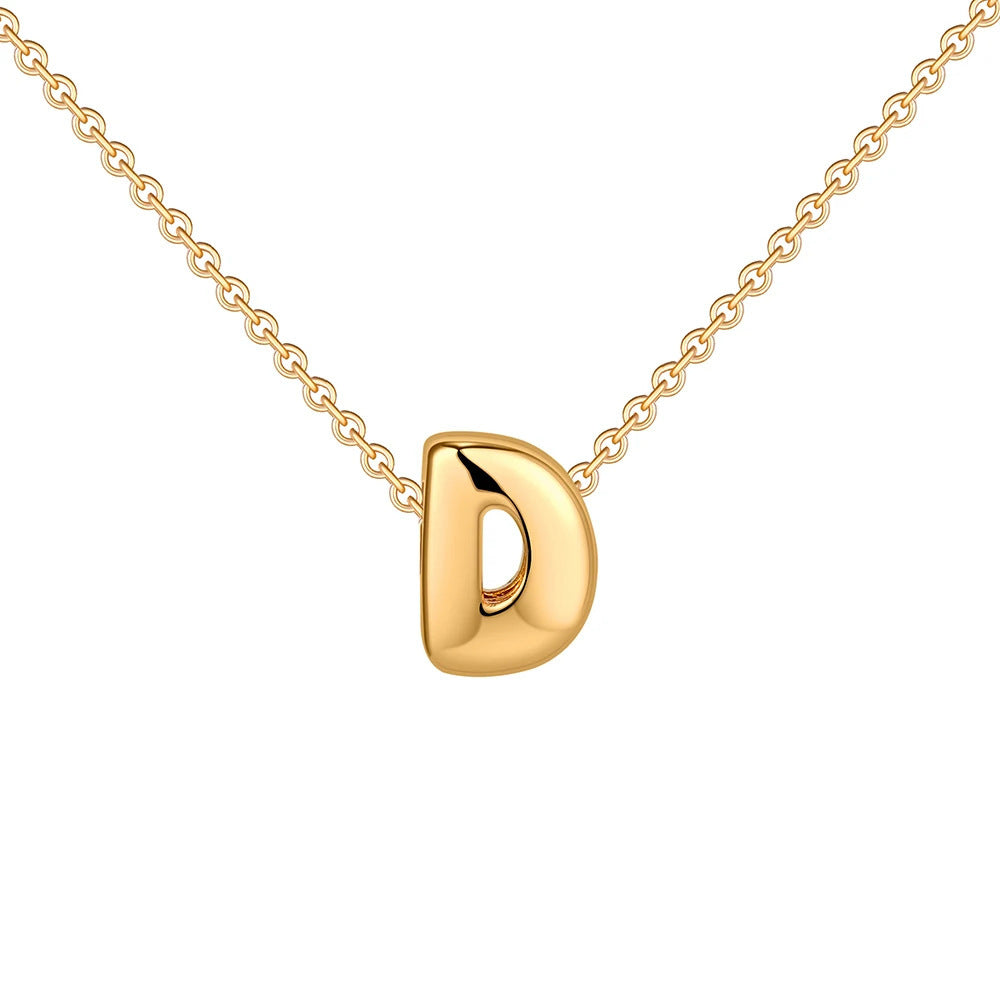 Fashion 26 Bubble Letter Necklace Gold Necklace