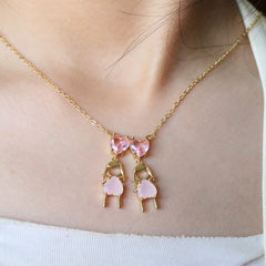 Simple Love Boy Girl Zircon Necklace Valentine's Day