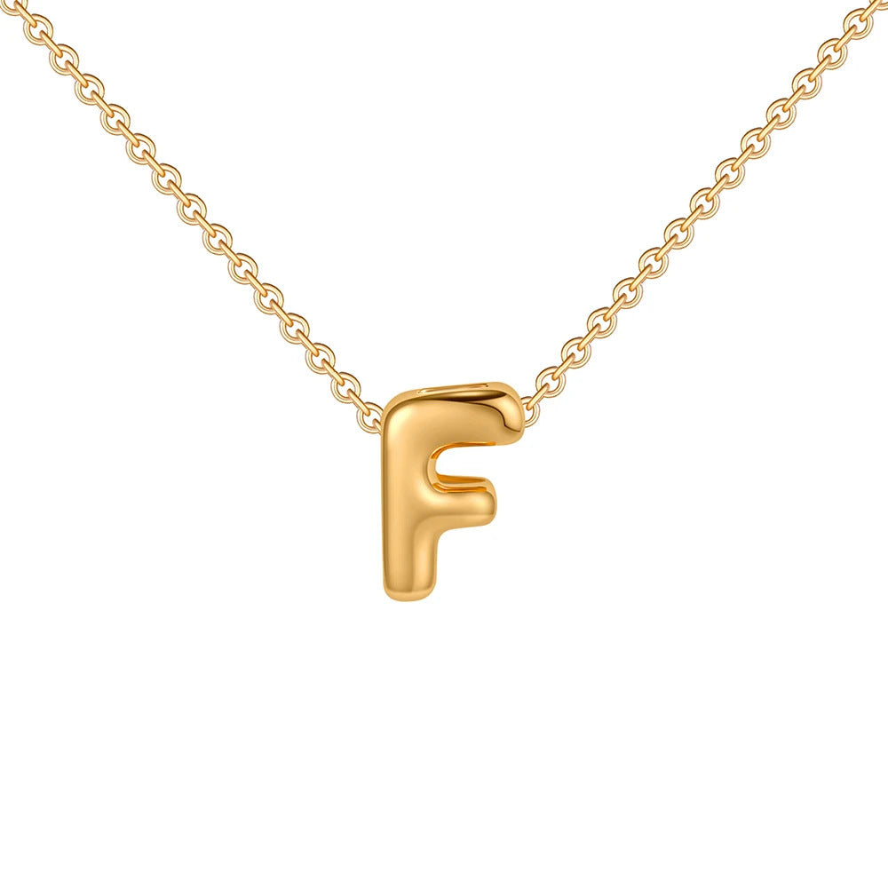 Fashion 26 Bubble Letter Necklace Gold Necklace