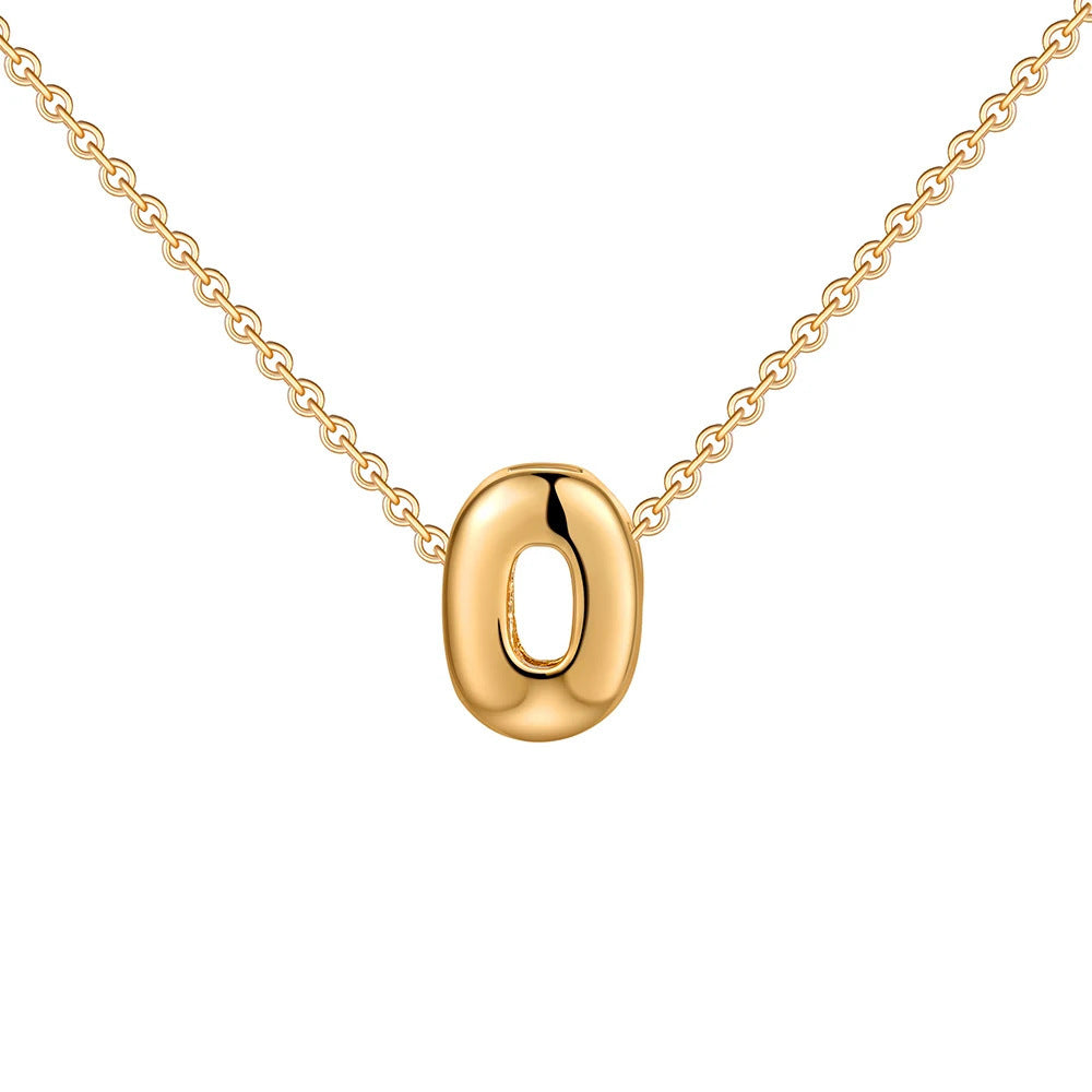 Fashion 26 Bubble Letter Necklace Gold Necklace