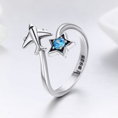 Korean Style Sterling Silver Airplane Ring