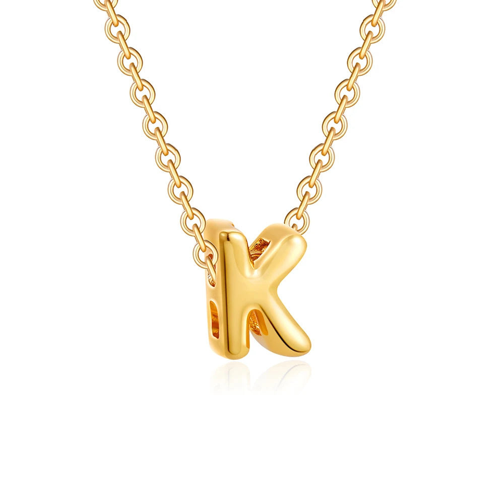 Fashion 26 Bubble Letter Necklace Gold Necklace