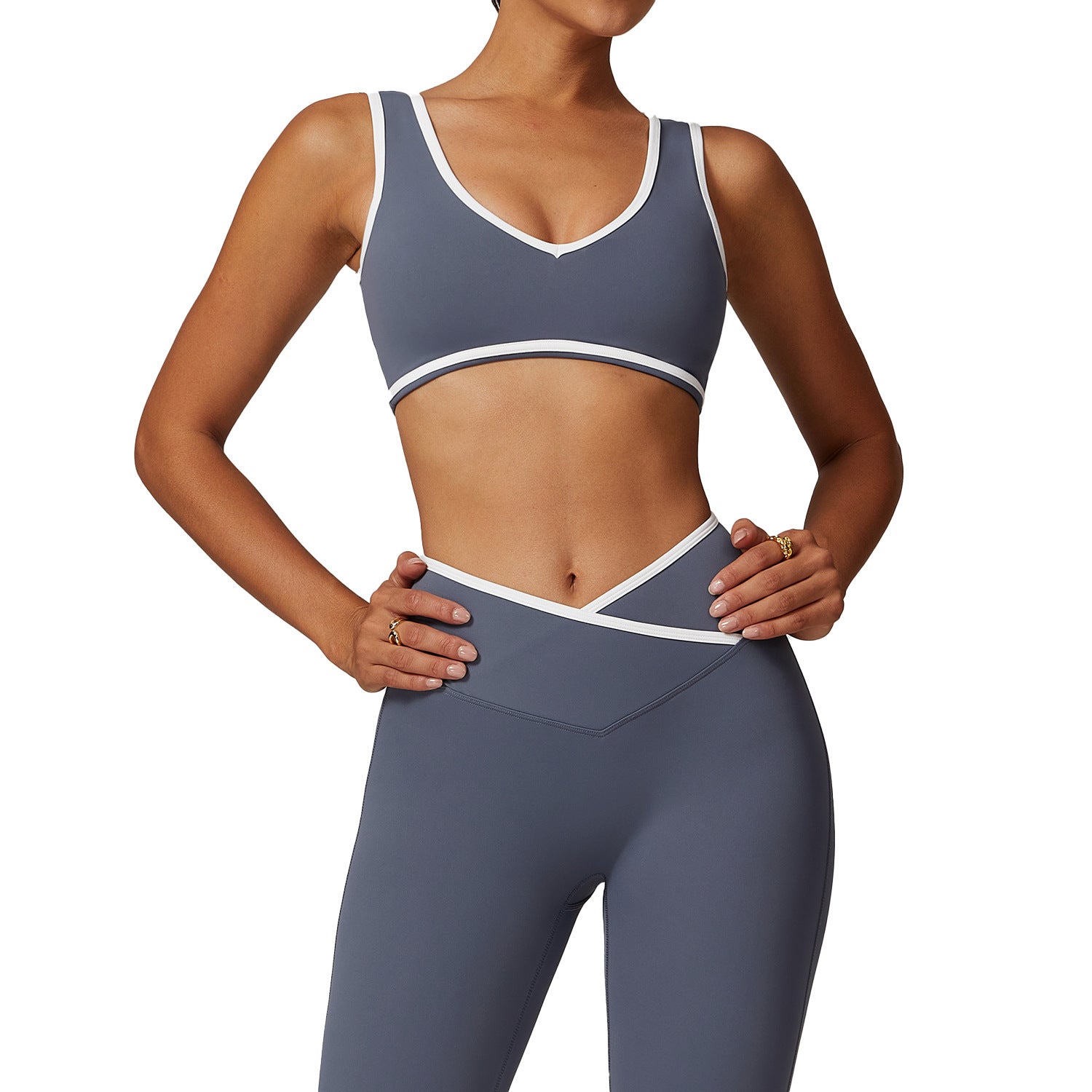 Contrast Color Wide Shoulder Strap Sports Underwear Shockproof