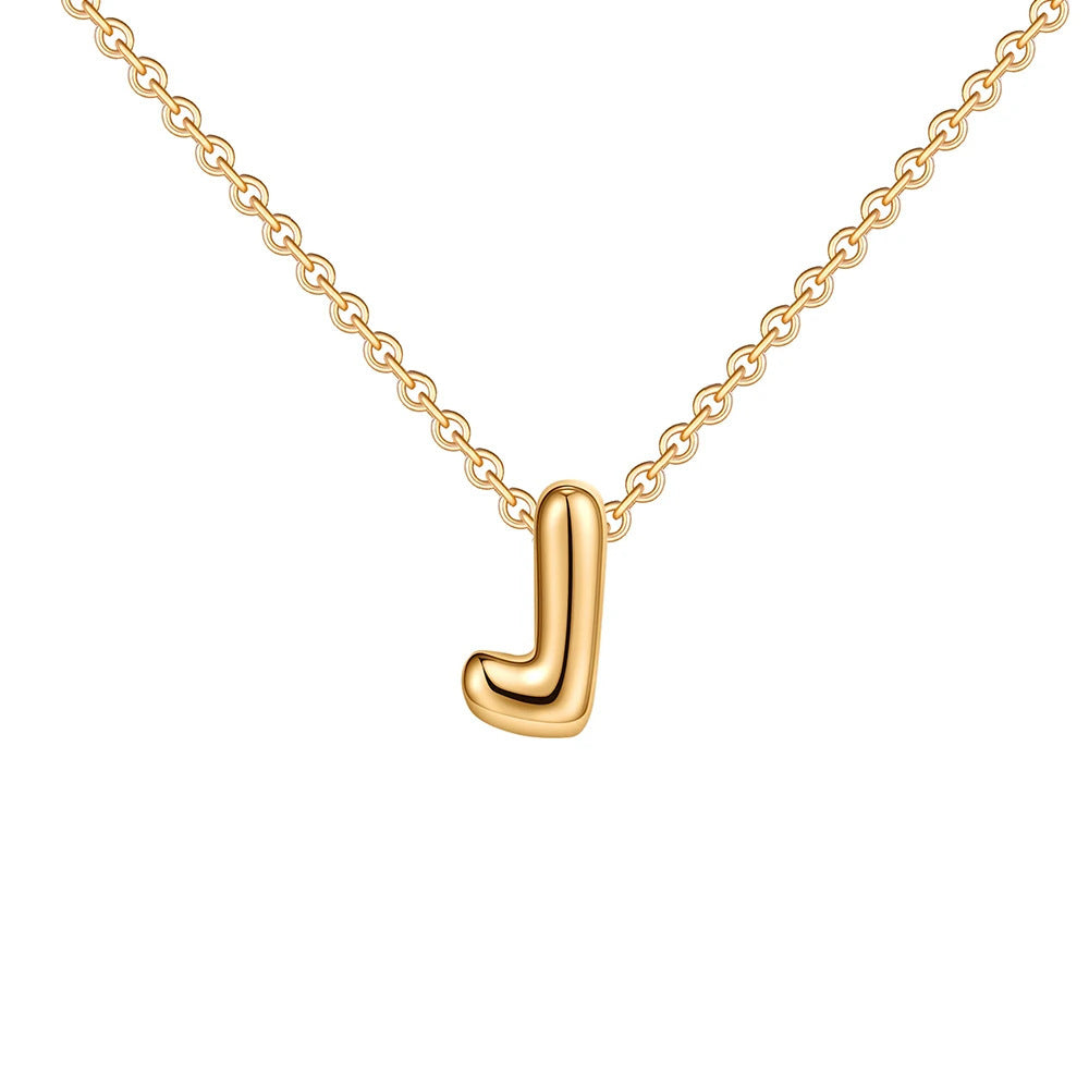 Fashion 26 Bubble Letter Necklace Gold Necklace