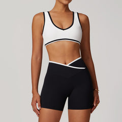 Contrast Color Wide Shoulder Strap Sports Underwear Shockproof