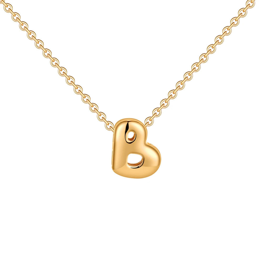 Fashion 26 Bubble Letter Necklace Gold Necklace