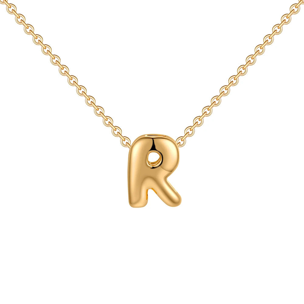 Fashion 26 Bubble Letter Necklace Gold Necklace