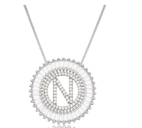 Classic A-Z Initials Letter Name Pendant Necklace