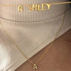 Fashion 26 Bubble Letter Necklace Gold Necklace