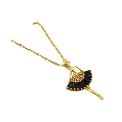 Micro Inlaid Zircon Ballet Girl Pendant Titanium Steel Necklace For Women