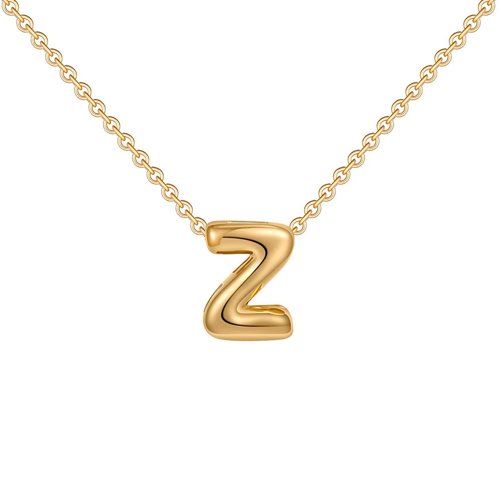 Fashion 26 Bubble Letter Necklace Gold Necklace