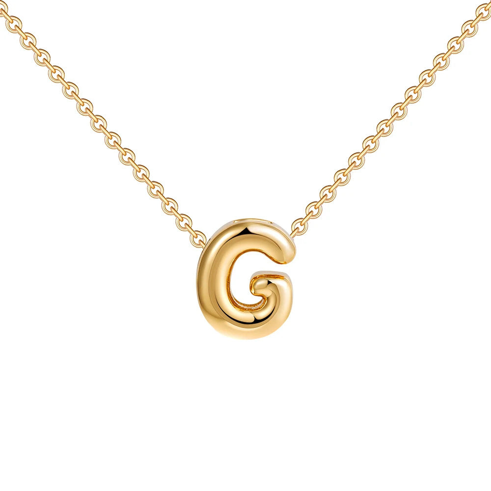 Fashion 26 Bubble Letter Necklace Gold Necklace