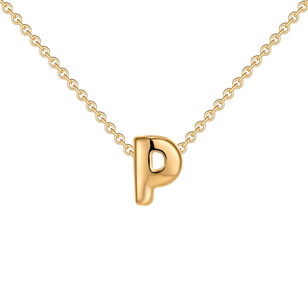 Fashion 26 Bubble Letter Necklace Gold Necklace