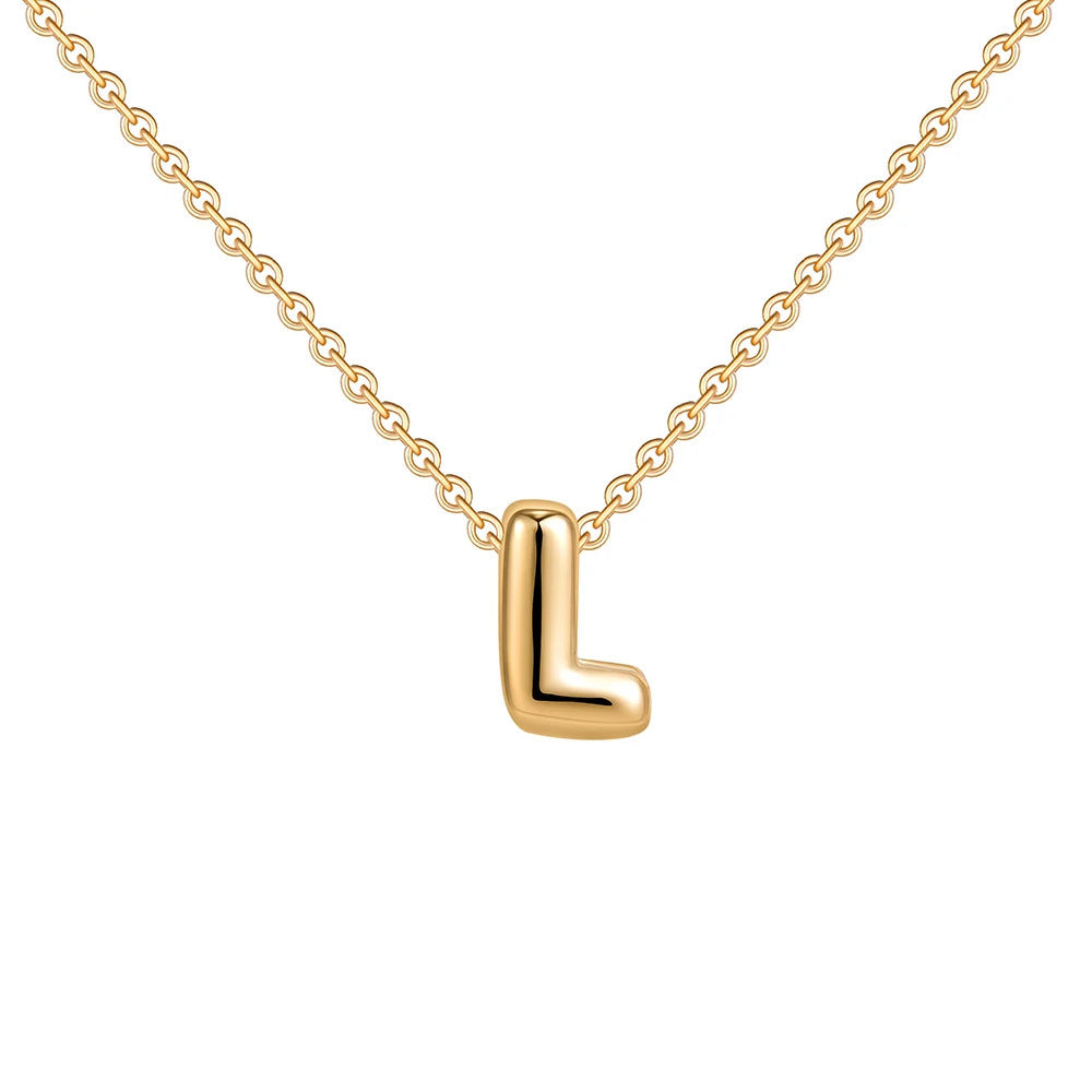 Fashion 26 Bubble Letter Necklace Gold Necklace